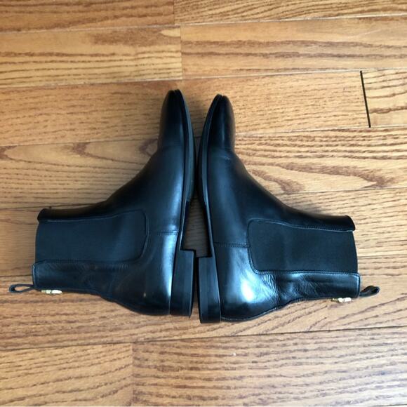 JUST CAVALLI 100% Calfskin Leather Black Flat Ankle Boots Women’s Sz 8 US 39 EUR - Picture 11 of 13